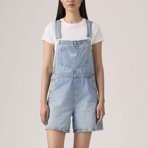 Levi's Light Blue Denim Short Overalls